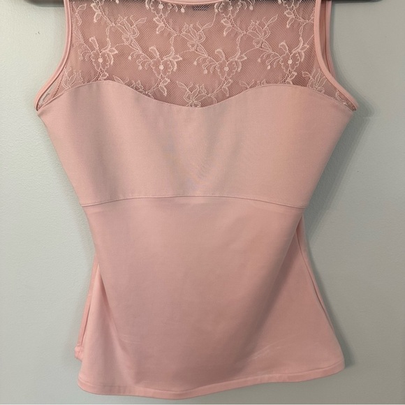 SPANX by Sara Blakely Rosebud Pink Lace Hide & Sleek Bateau Tank Top Sz L GUC - Picture 4 of 6
